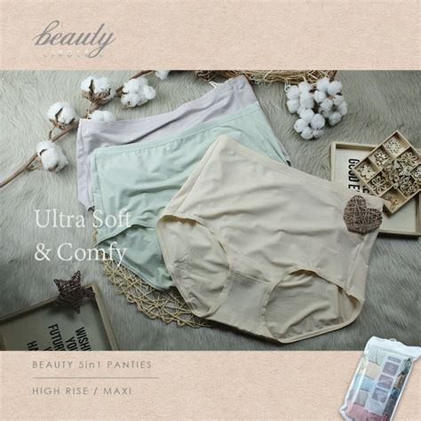 Beauty Lingerie Q838 5in1 Modal Pack Panties Underwear High Rise