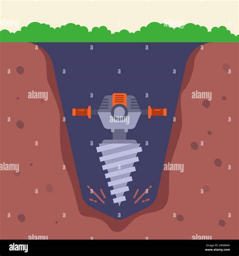 Deep Earth Drill Cartoon