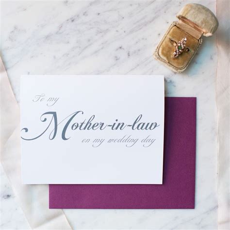 To My Mother In Law On My Wedding Day Card — Rock Candie Designs Custom