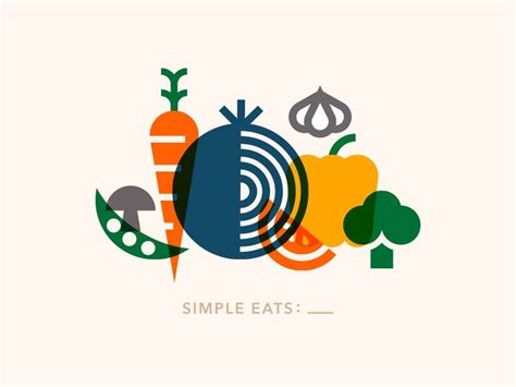 Simple Eats Logo Design With Vibrant Fruits And Vegetables