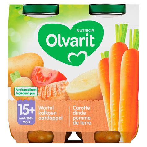 Olvarit Maaltijdpotje Babyvoeding Wortel Kalkoen Aardappel M X G