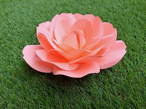 Large Paper Rose Template Rose Svg D Paper Flowers Paper Etsy Canada