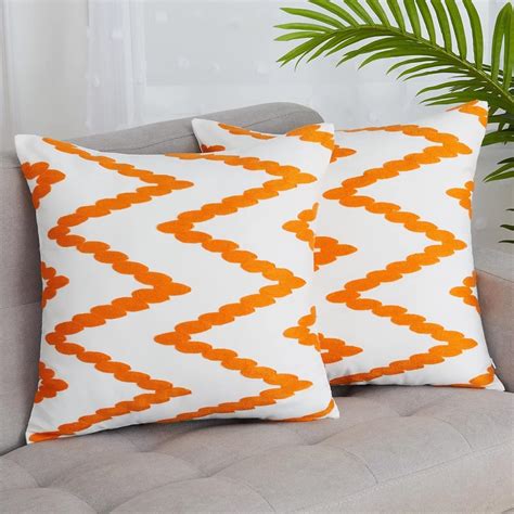 Amazon GlowSol Modern Decorative Pillow Covers Chic Embroidered