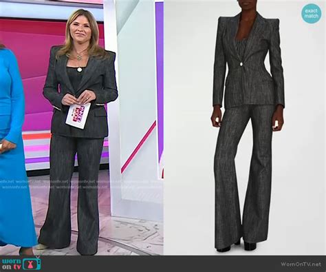 Wornontv Jennas Grey Denim Suit On Today Jenna Bush Hager Clothes