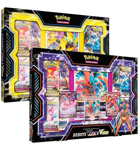 Kit 2 Pokemon Box Batalha Zeraora Deoxys Vmax Vastro Copag Frete Grátis