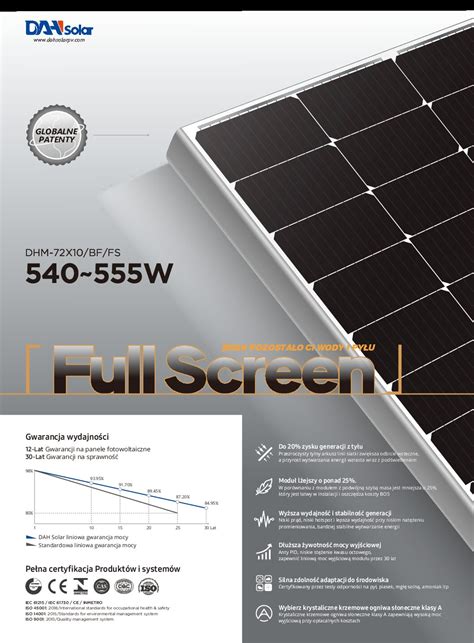 Pannello Solare Dah Solar Full Screen W Bifacciale Dhmt X Silver