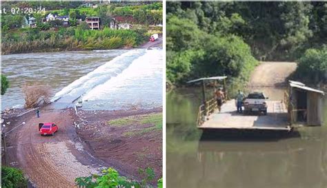 Ponte Sobre Rio Das Antas Em Bento Gon Alves E Balsa De Nova Roma Do