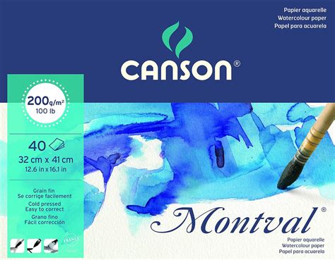 Canson Montval 200gsm Watercolour Practice Paper Pad Including 40 Sheets Size