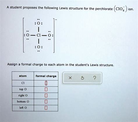 A Student Proposes The Following Lewis Structure For The Perchlorate