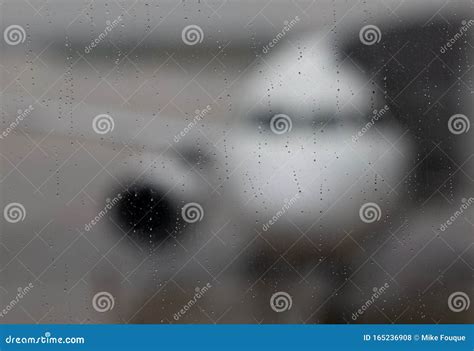 Airplane Parked Front View From Airport Terminal Stock Photo Image Of