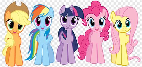 пять персонажей My Little Pony, иллюстрация, Пинки Пай Радужная черта ...
