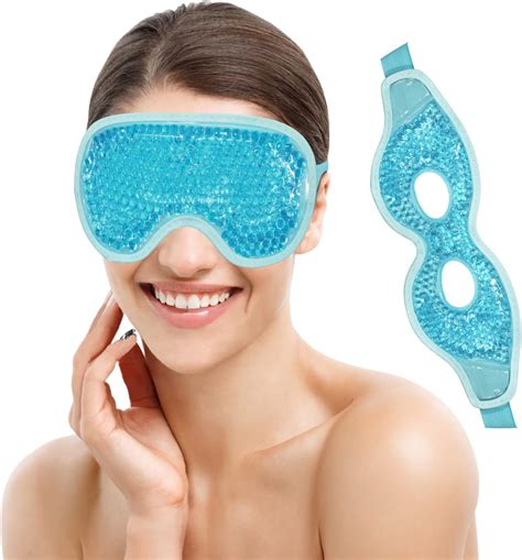 Amazon 2 PCS Ice Eye Mask Reusable Hot Cold Therapy Gel Bead Eye