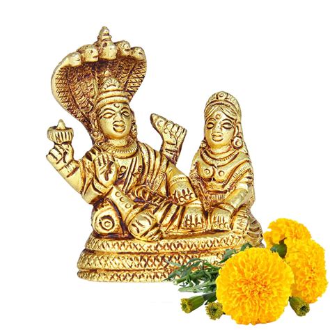 Brass World Ranganatha Perumal Lakshmi Thayar Statue Sheshnag Vishnu