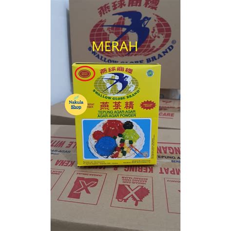 Jual Agar Agar Swallow Globe Merah Box Isi Sachet Shopee Indonesia