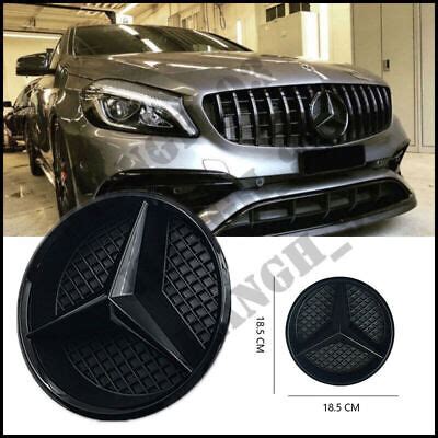 Gloss Black Front Grille Star Badge Fit Mercedes A C B Gla Glk Cla Cls