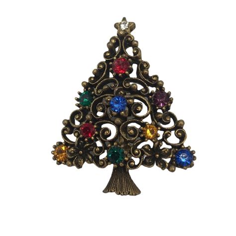 Jj Jonette Jewelry Vintage Jj Jonette Rhinestone Christmas Tree