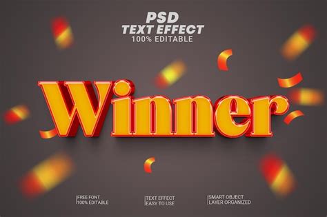 Premium Psd Psd Editable Text Effect Winner Premium