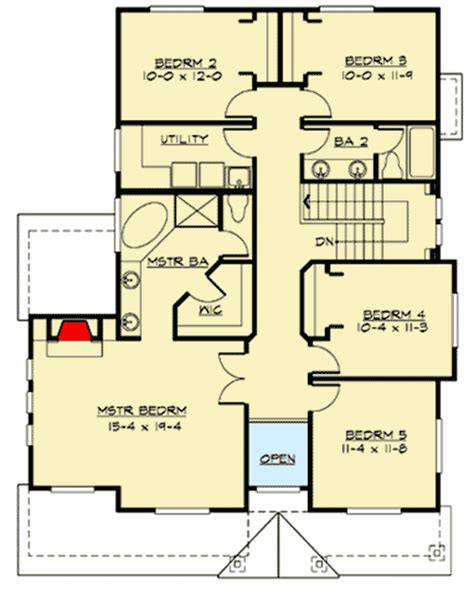 Bed New American Home Plan With Vaulted Master Bedroom Jd