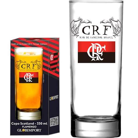 Copo de Cerveja Long Drink Flamengo Nação Rubro Negra Vidro