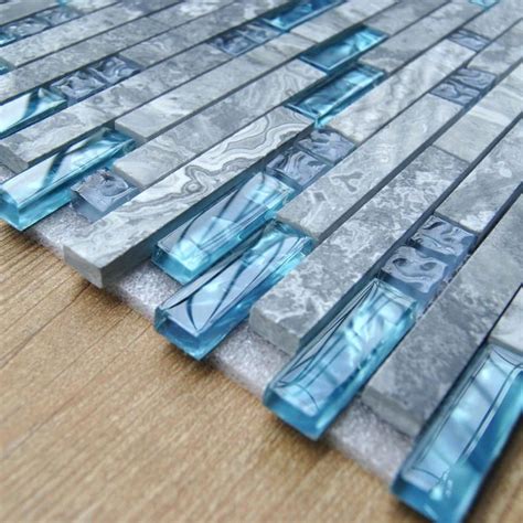 Blue Green Glass Tile Backsplash Sea Blue Glass Tile Kitchen Marble Bathroom Within Inspi