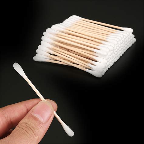 100x Cotton Swabs Swab Applicator Q Tips Double Head Wooden Stick