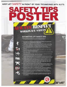 Automotive Lift Safety Tips Poster – Autolift.org