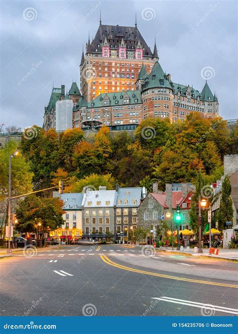 Stunning View of Old Quebec City and Frontenac Castle in during Autumn
