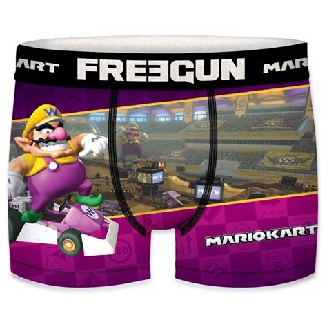 FREEGUN Boxer Homme Mario Kart Caleçon Homme Wario Stretch