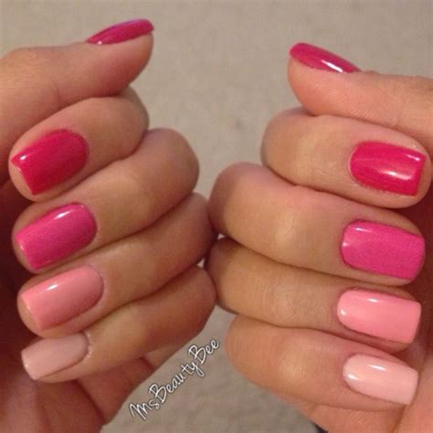 Pink Ombré Nails Gelish Shellac Manicure Pink Fade Pink Ombre