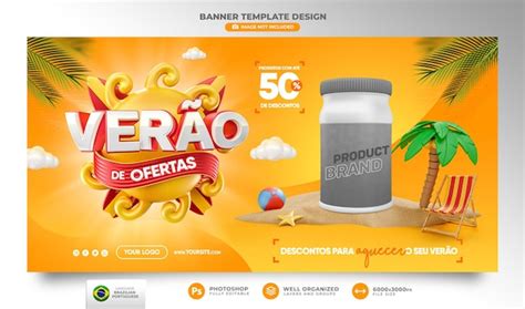 Banner Verano De Ofertas En Plantilla De Render D De Brasil Para