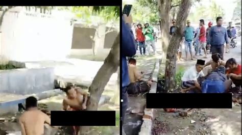 Detik Detik ODGJ Bacok Orang Dengan Golok Polisi Lumpuhkan Kaki Pelaku