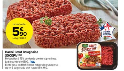 Promo Haché Bœuf Bolognaise Socopa chez Carrefour Market iCatalogue fr