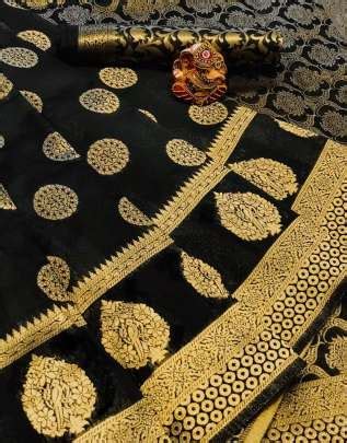 Buy Soft Banarasi Silk Saree With Weaving Gold Jari And Rich Pallu With