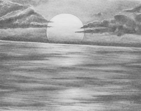 Ocean Sunset Sketch - Etsy