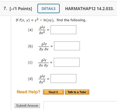 Solved 7 1 Points DETAILS HARMATHAP 12 14 2 033 If Chegg