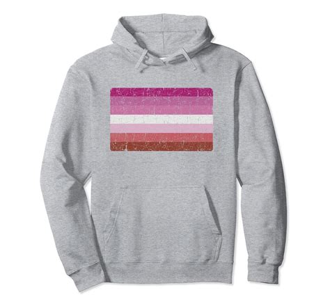 Vintage Retro Lesbian Pride Flag Hoodie 4lvs