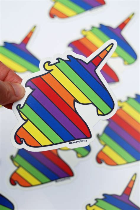 Rainbow Unicorn Sticker - Etsy