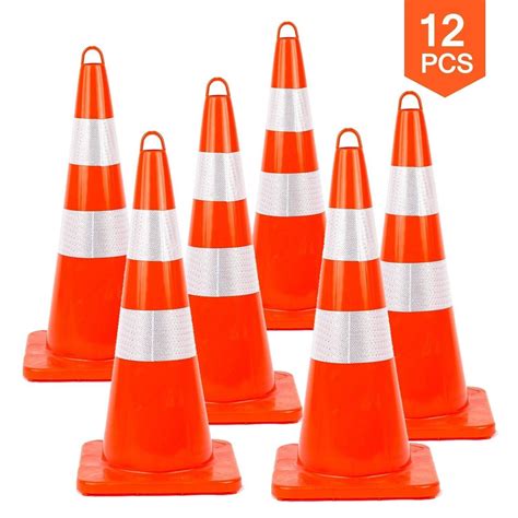 Dozen 12 Traffic Cones 28 High Wreflective Safety Collars