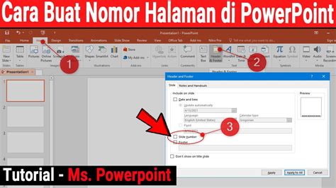 Cara Membuat Nomor Halaman Di Power Point Youtube