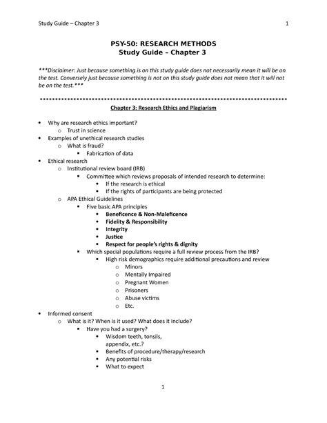 PSY 50 Chapter 3 Study Guide Study Guide Chapter 3 1 PSY 50