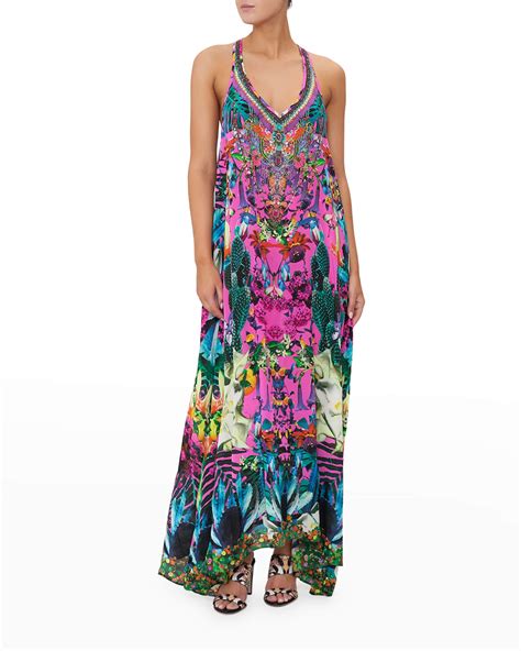 Camilla Exotica Erotica V Neck Racerback Maxi Dress Neiman Marcus