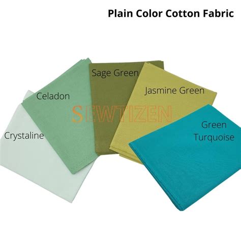 Premium Medium Weight Woven Cotton Green Shades Color Fabric Sewtizen