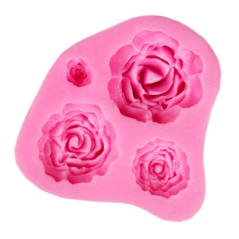 Roses 4pcs Flowers Silicone Mold Casting Mold BakeCake Etsy