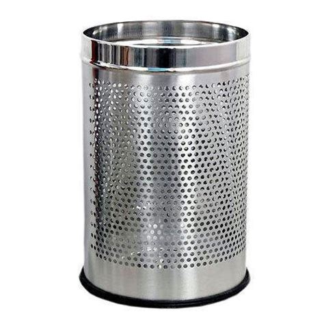 Open Top Silver Stainless Steel Perforated Bin For Office Capacity