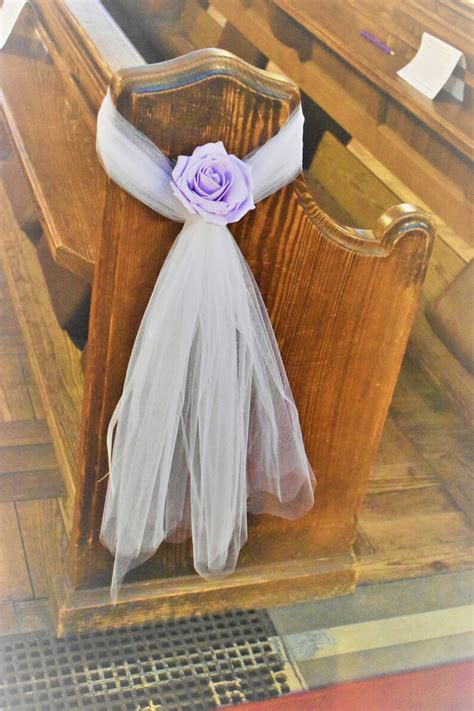 Lilac Lavender Wedding Church Tulle Pew Ends Decoration Flower Etsy