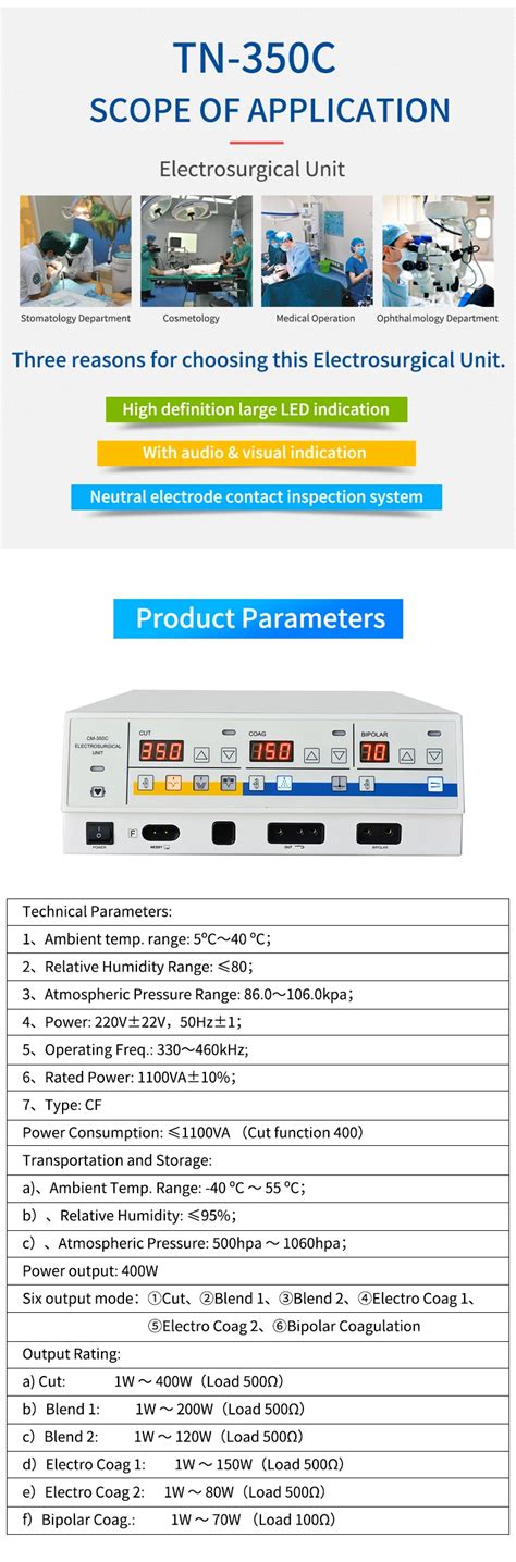 Hospital Equipment Medical Electrosurgery Surgical Unit Generator