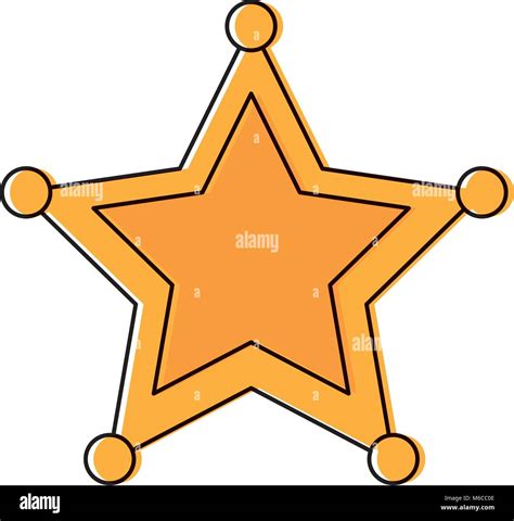 Police Sheriff Star Icon Image Vector Illustration Design Stock Vector