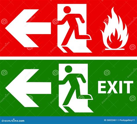 Emergency Exit Stock Vector Illustration Of Direction 26022461