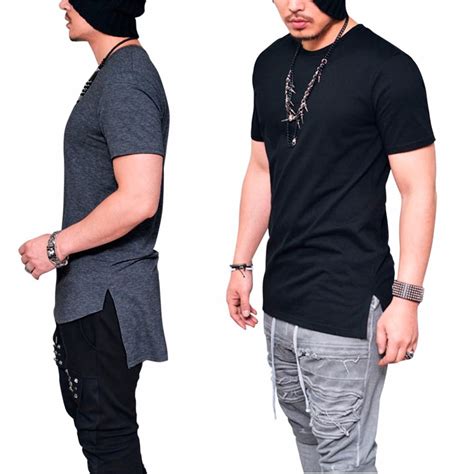 Camiseta Camisa Longline Oversized Masculina Longa Alongada R