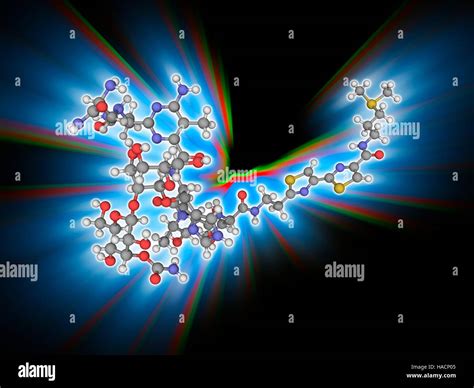 Bleomycin Molecular Model Of The Anti Cancer Drug Bleomycin C55h84